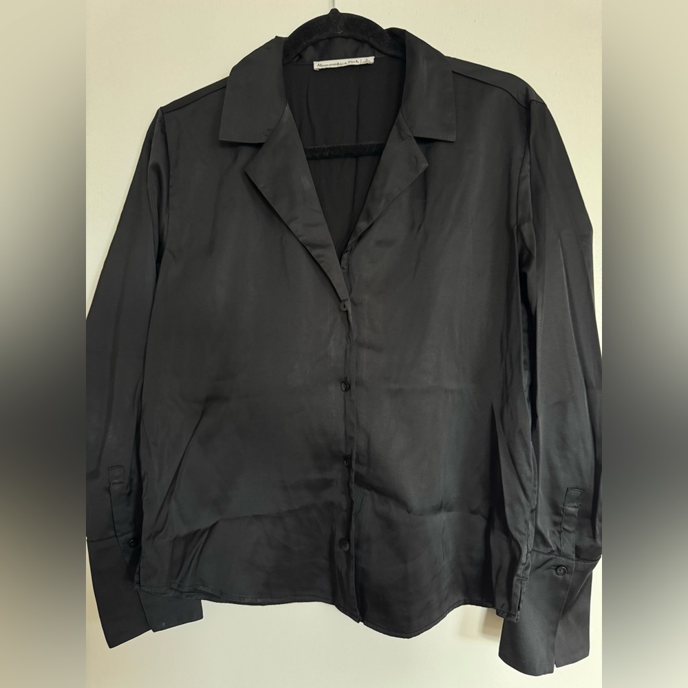 Abercrombie Black Silk Button Up